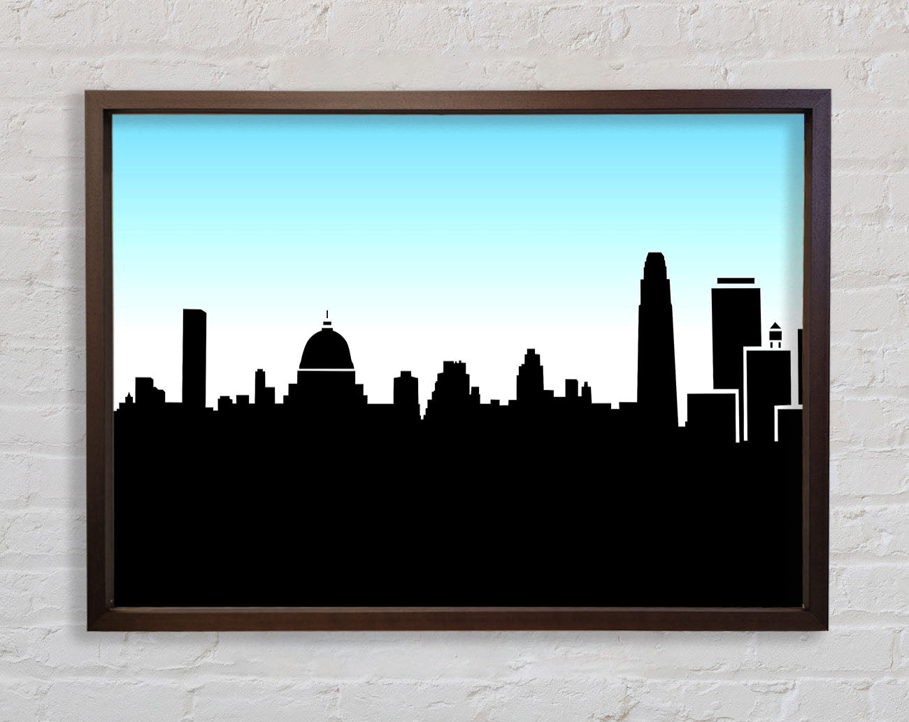 City Skyline Silhouette Framed Wall Art