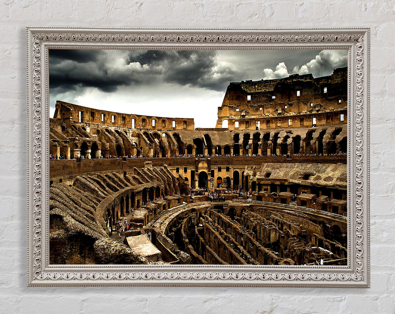 Cloudy Colosseum Framed Wall Art