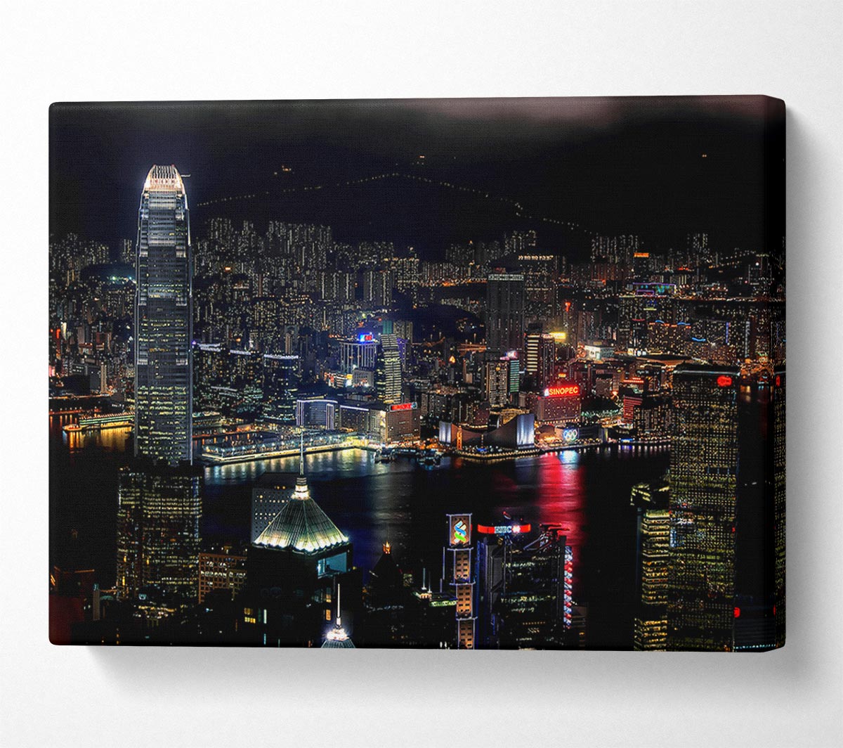 Dark night City Hong Kong Canvas Wall Art