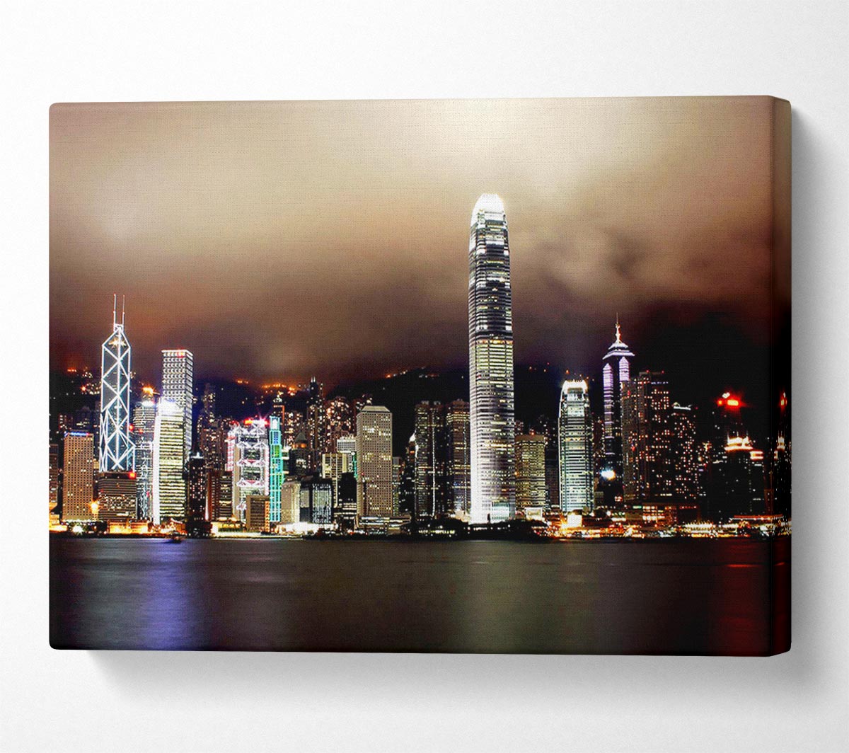 Hong Kong Harbour Brown Canvas Wall Art