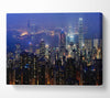 Hong Kong Harbour Night Mist Canvas Wall Art