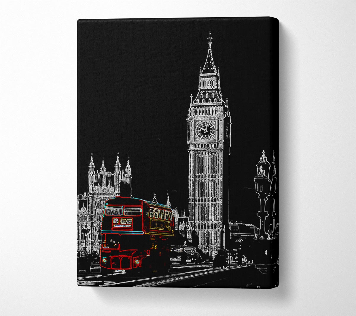 London Big Ben Red Bus Canvas Wall Art