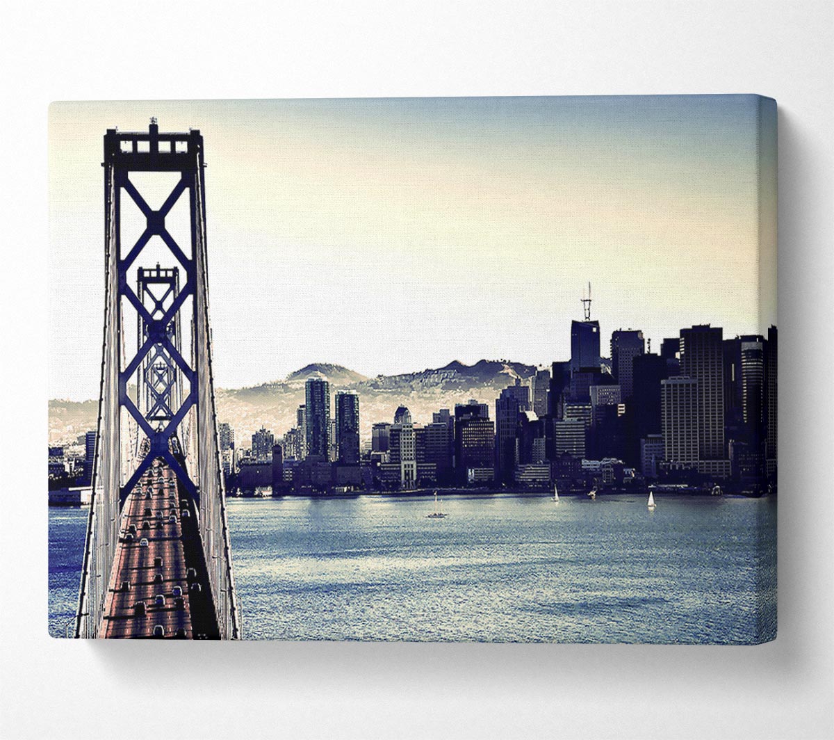 Intersection On Bay Bridge Canvas Wall Art