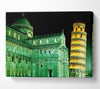 Leaning Tower Of Pisa Green Hue Canvas Wall Art