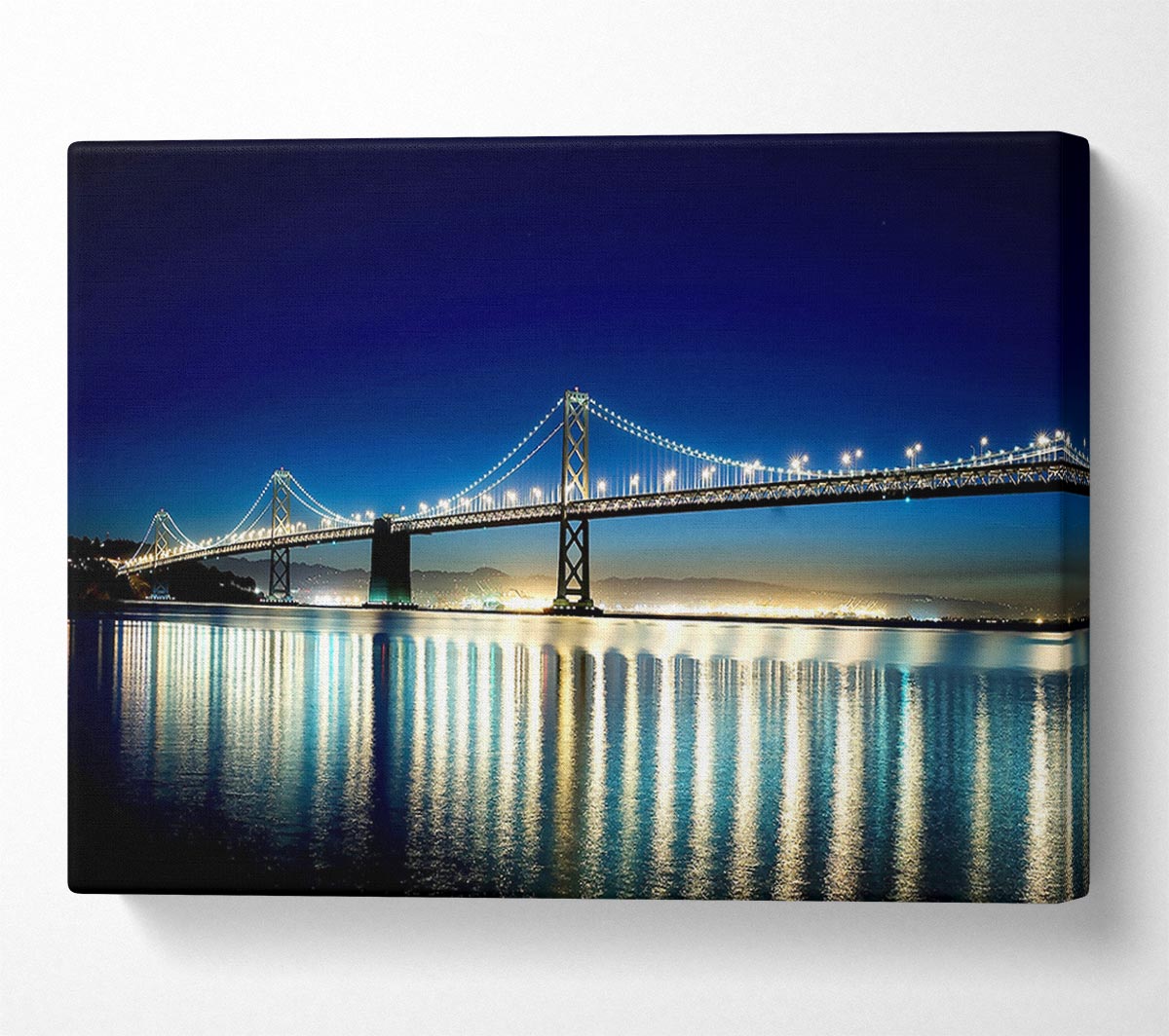 Lights Of The Night Bridge Canvas Wall Art