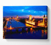 London Ariel View Night Blues Canvas Wall Art