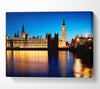 London Houses Of Parliament Night Reflections Canvas Wall Art