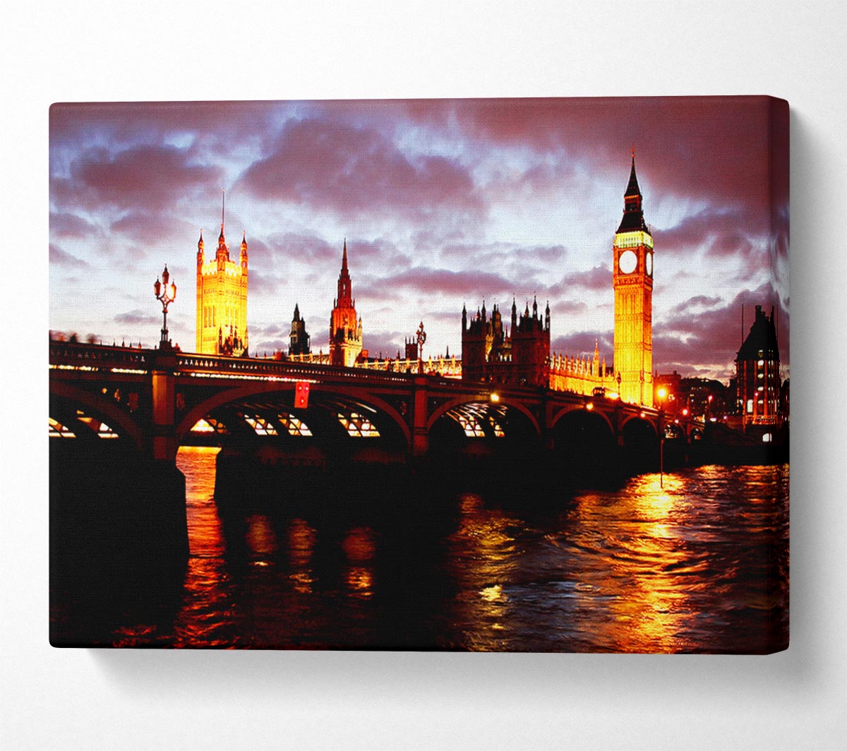 London Thames Reflections Canvas Wall Art