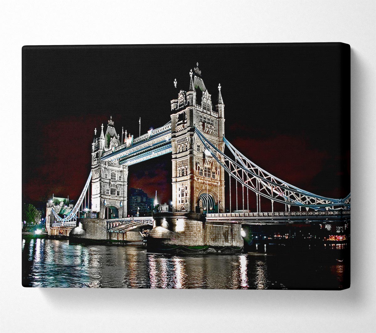 London Tower Bridge Night Lights Canvas Wall Art