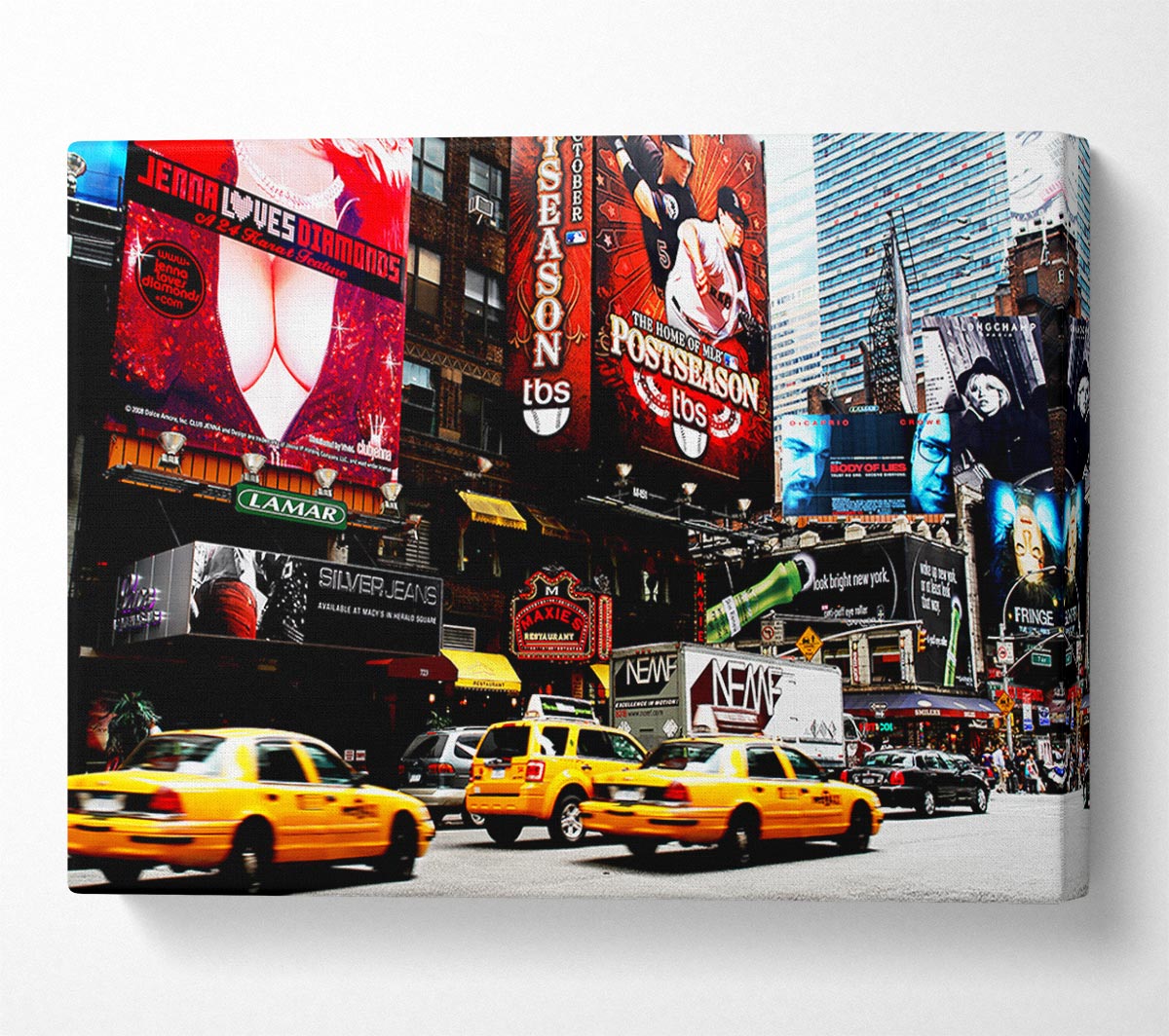 New York Yellow Cabs On Broadway By Day Canvas Wall Art