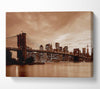 New York City Brooklyn Bridge Brown Cast Canvas Wall Art