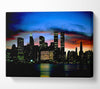 New York City Twin Towers At Night Canvas Wall Art