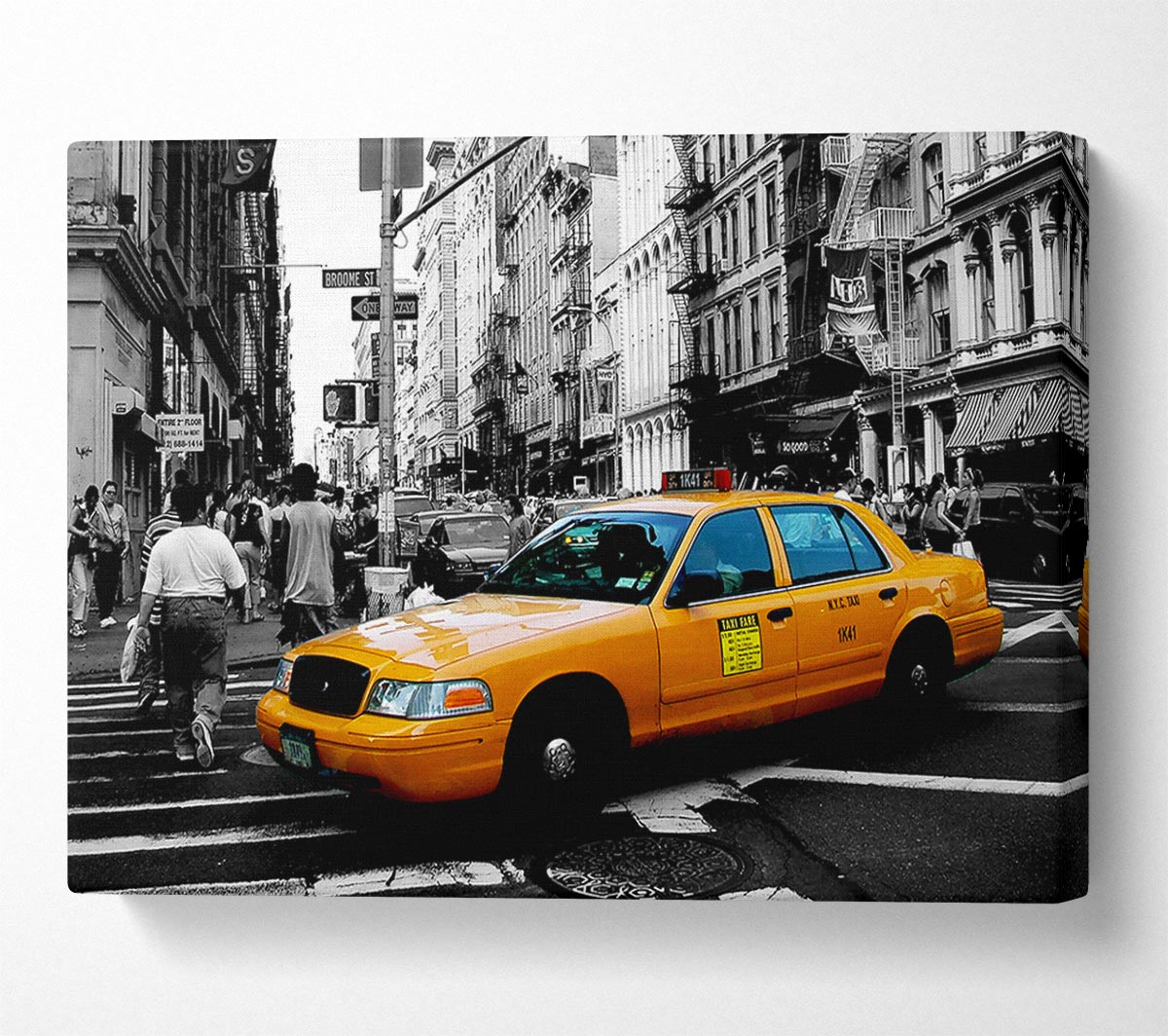New York City Yellow Cab Crossing Canvas Wall Art