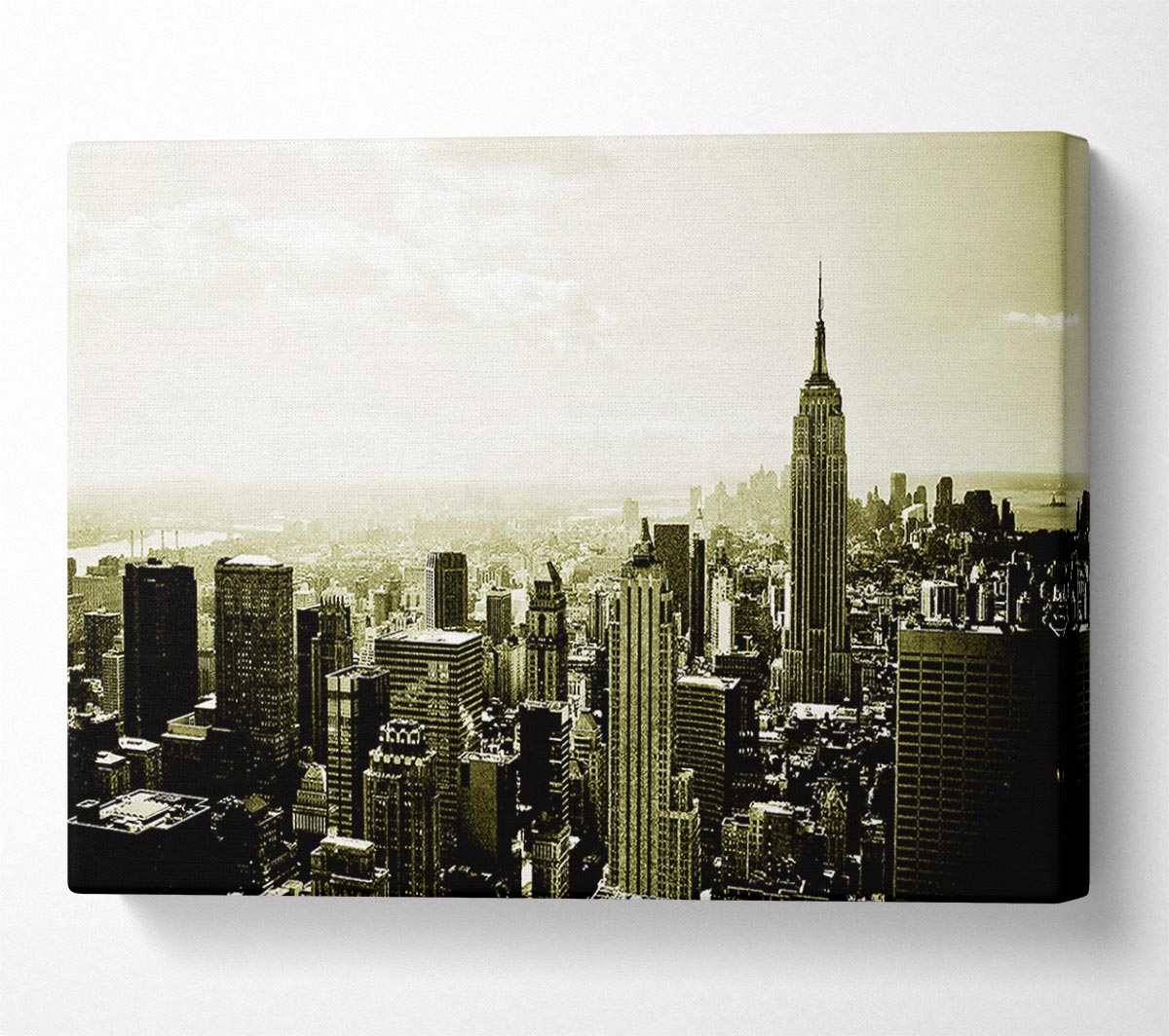 New York Skyline Sepia Canvas Wall Art