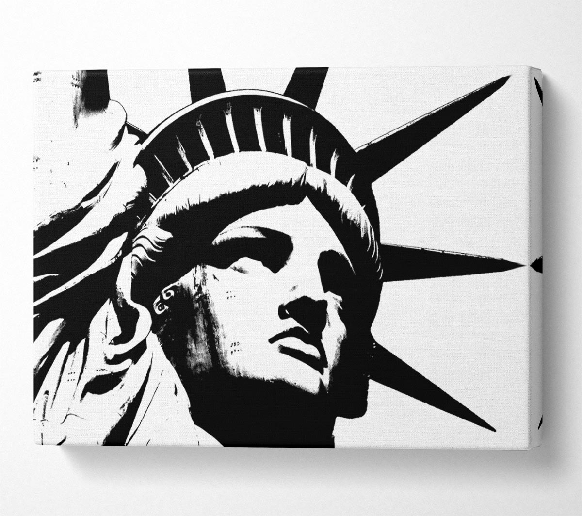 New York The Statue Of Liberty B n W Canvas Wall Art
