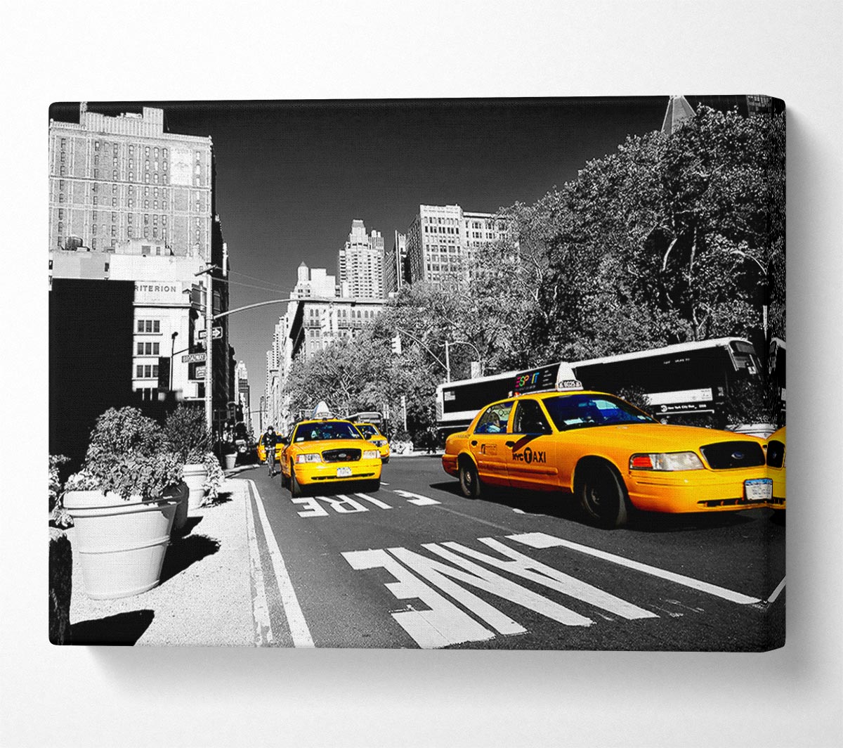 New York Yellow Taxi Drive Canvas Wall Art