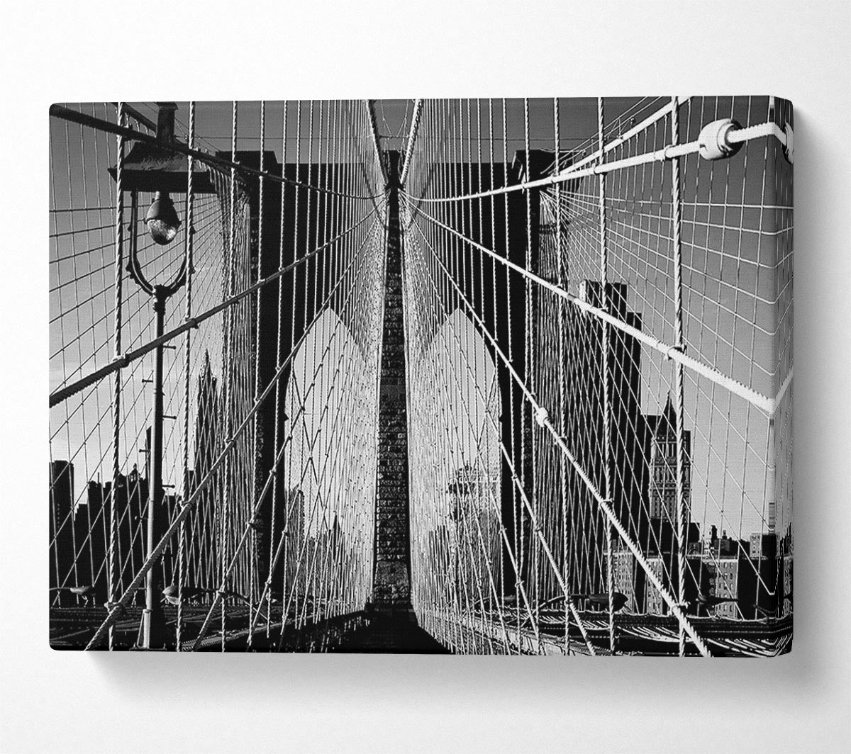 NYC Brooklyn Bridge Architect B n W Canvas Wall Art