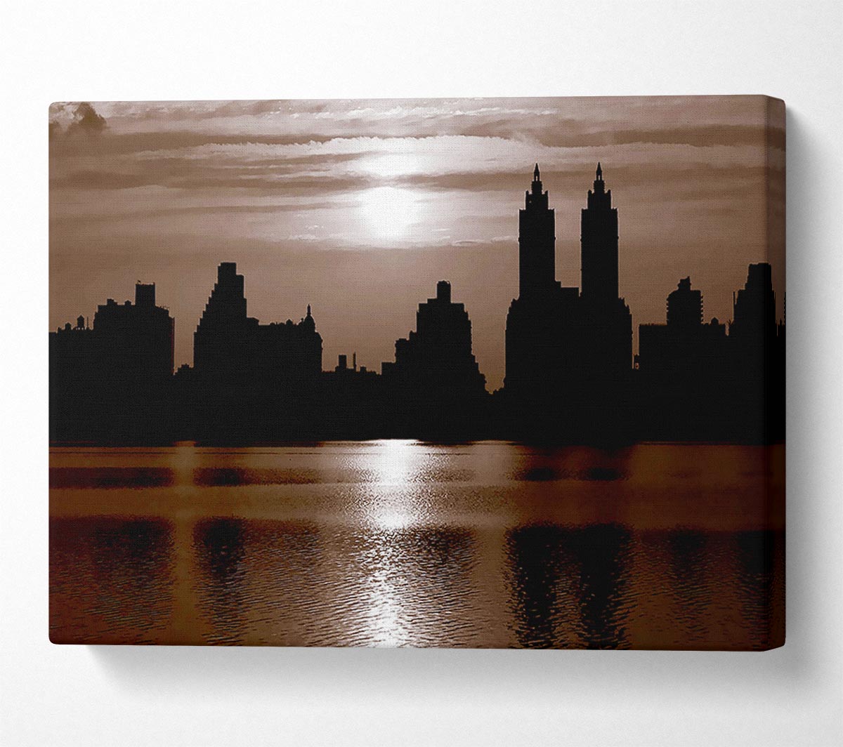 Nyc Brown Skyline Canvas Wall Art