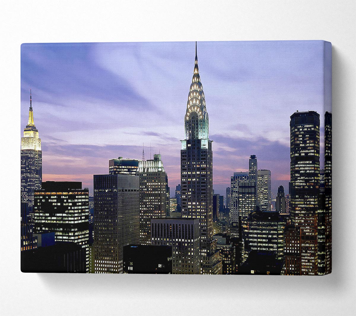 NYC Empire State Building Lilac Sky Canvas Wall Art