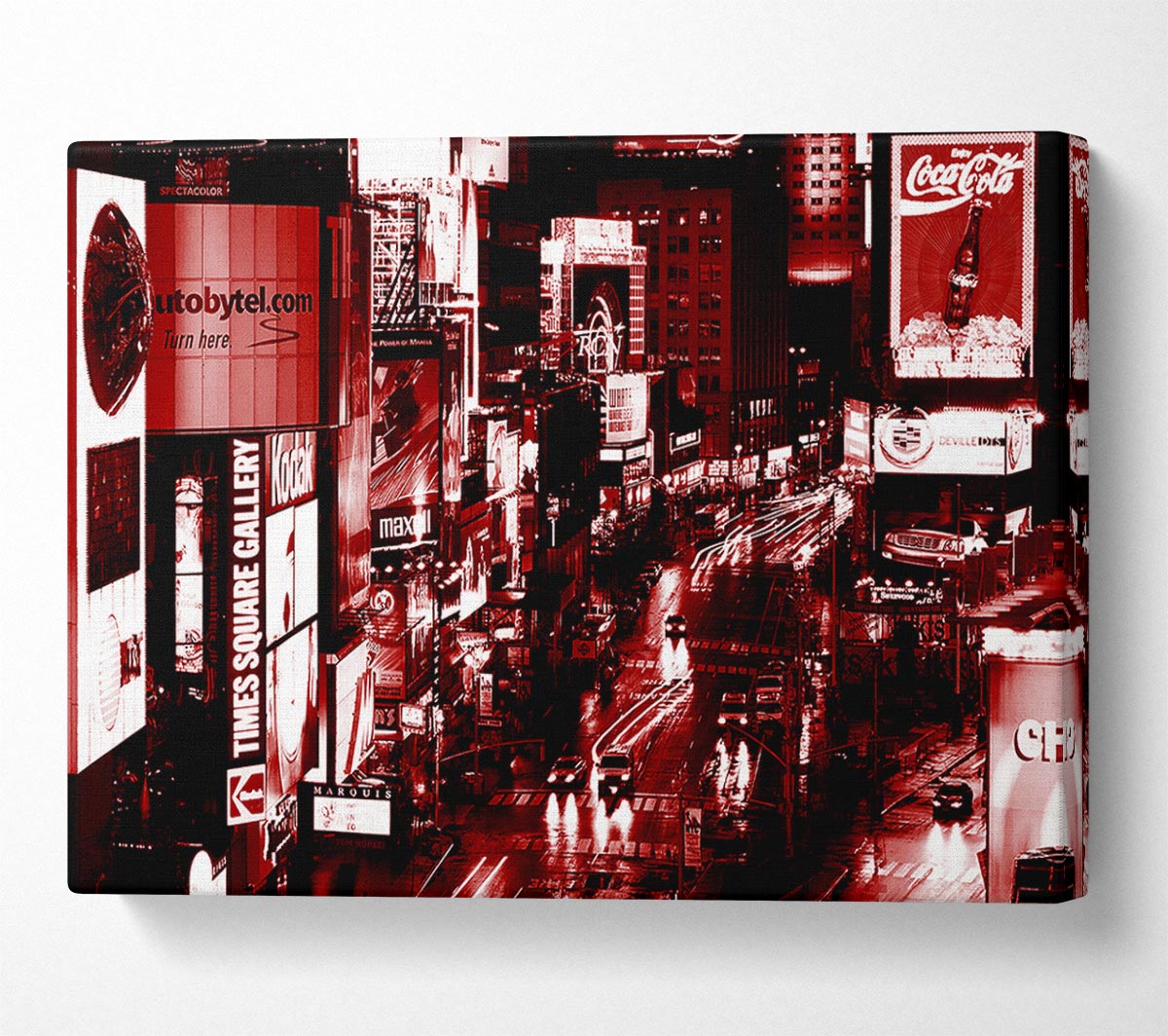 Nyc Times Square Red Glow Canvas Wall Art