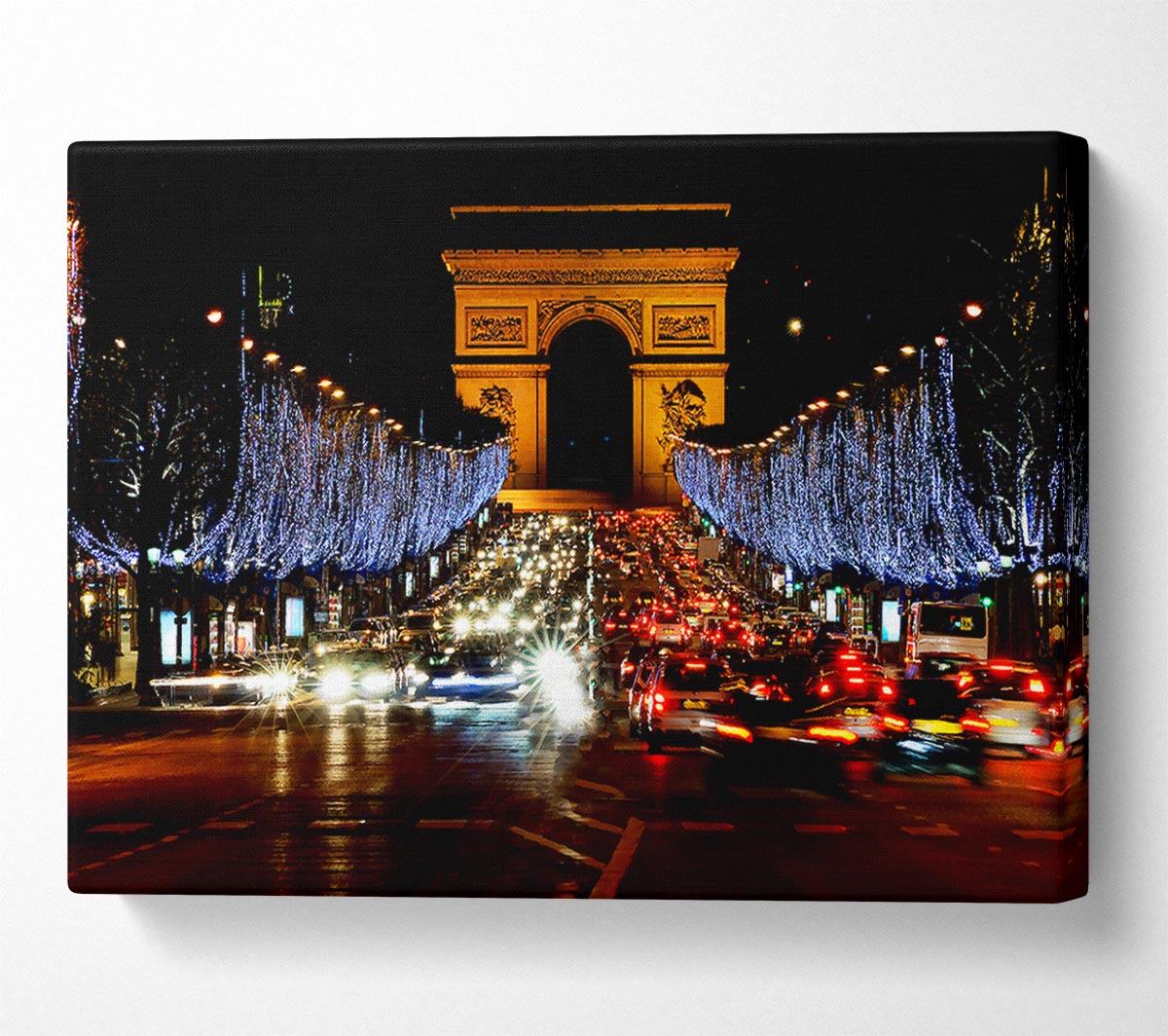 Paris Arc De Triomphe Night Lights Canvas Wall Art