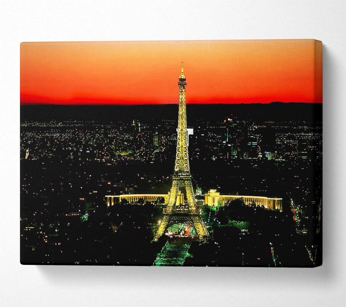Paris Eiffel Tower Golden Nights Canvas Wall Art