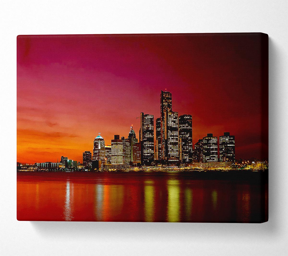 Pink City Lights Canvas Wall Art