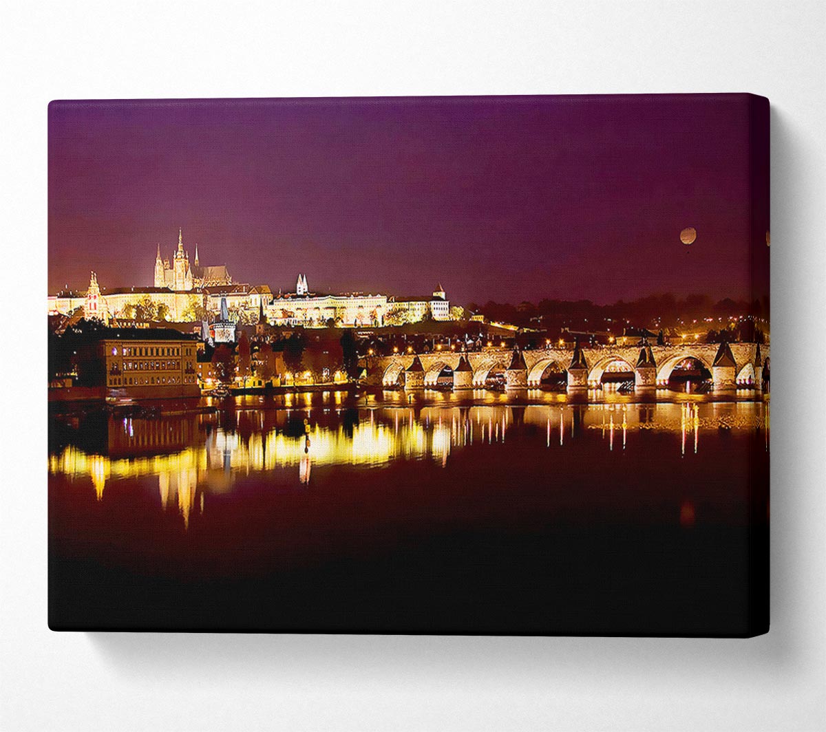 Purple City Reflections Canvas Wall Art