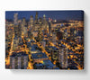 Seattle At Night From The Space Needle Canvas Wall Art