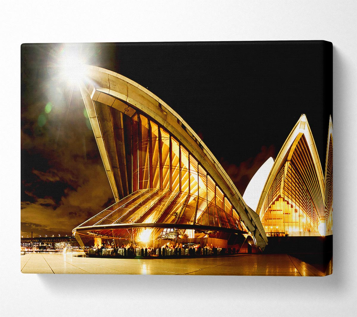 Sydney Opera House Golden Glow Canvas Wall Art