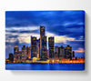 The City Of Lights Blue Golden Canvas Wall Art
