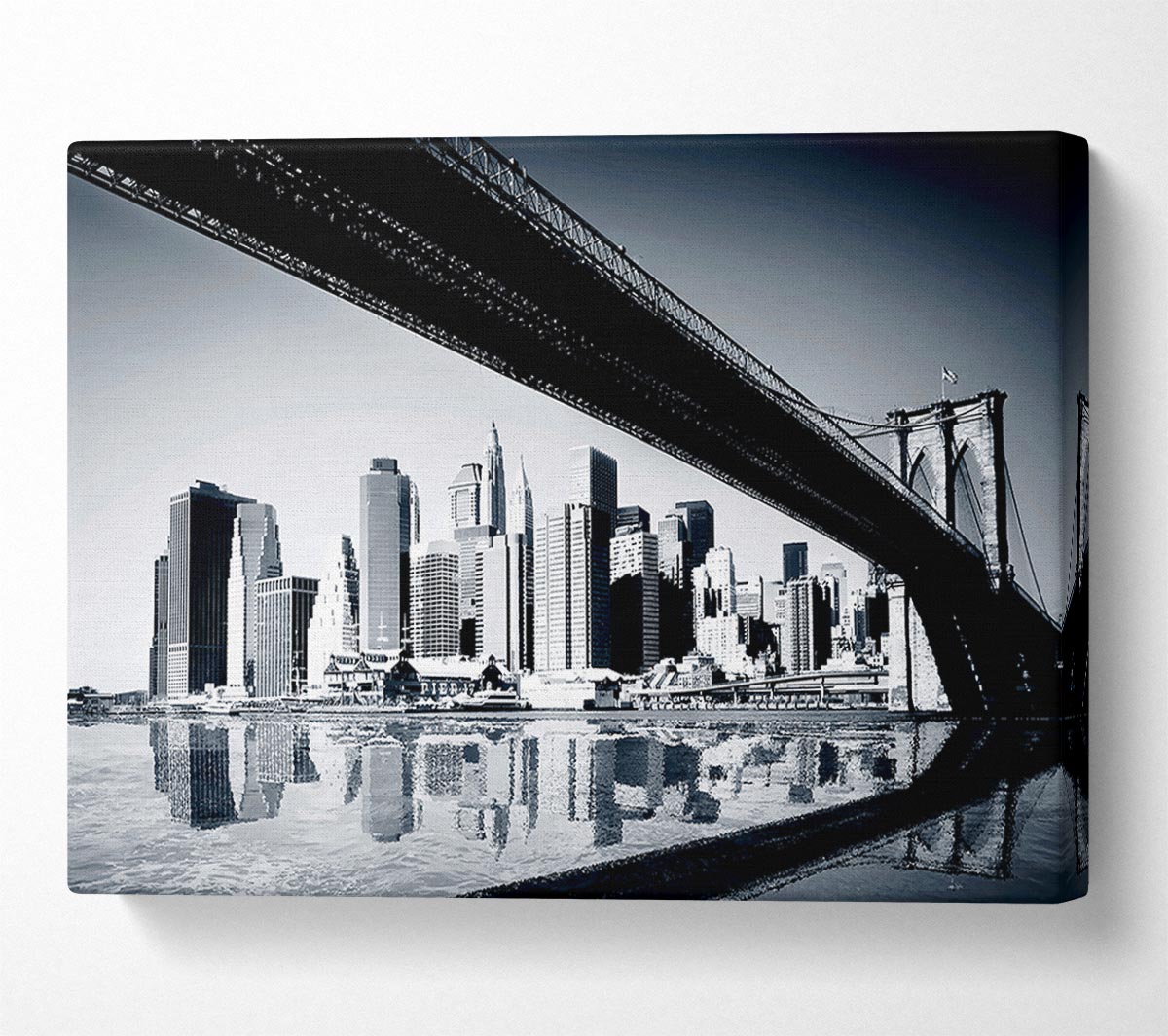 The Drive To New York City Blue Canvas Wall Art