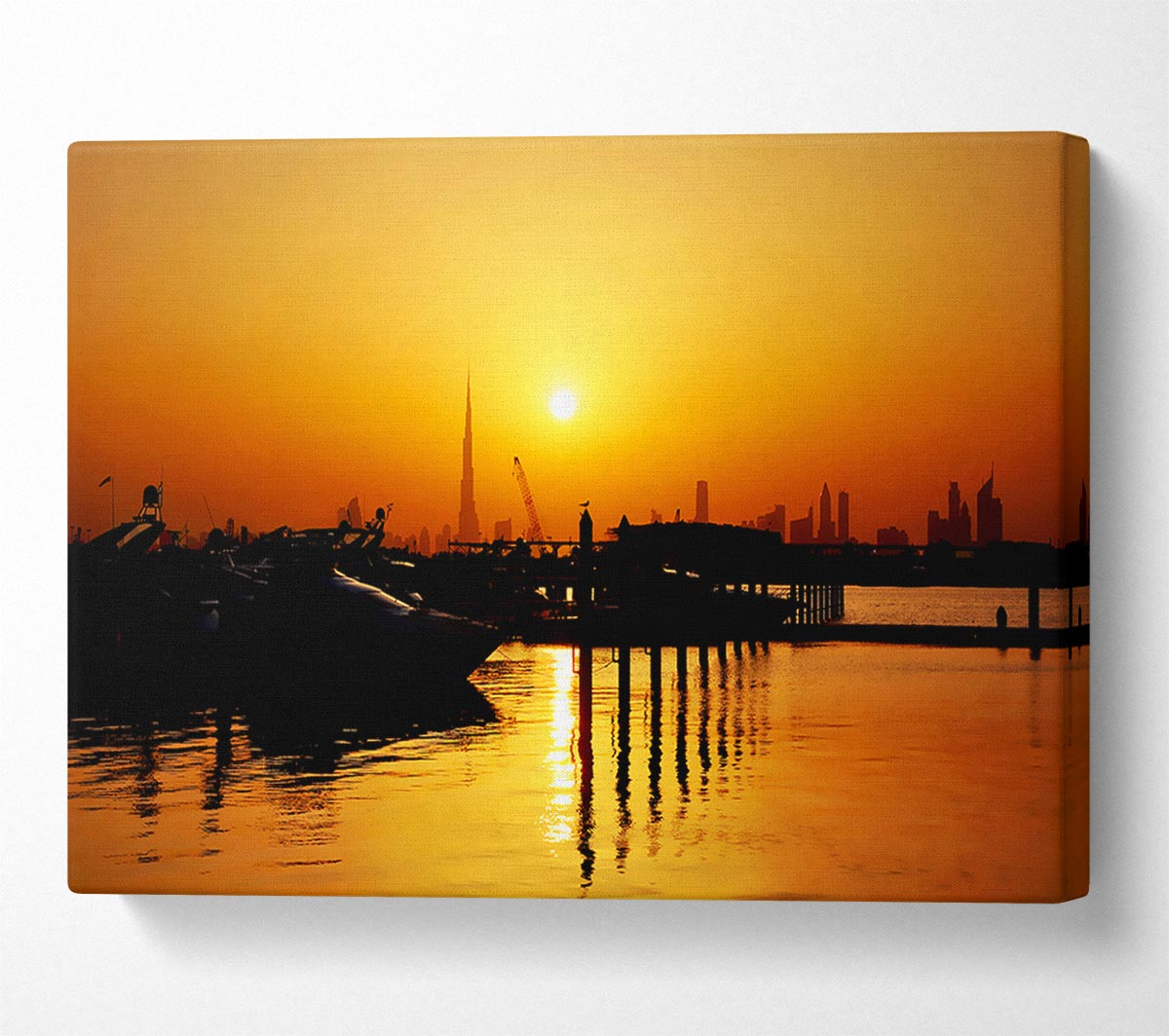 The Harbour At Sunrise Canvas Wall Art