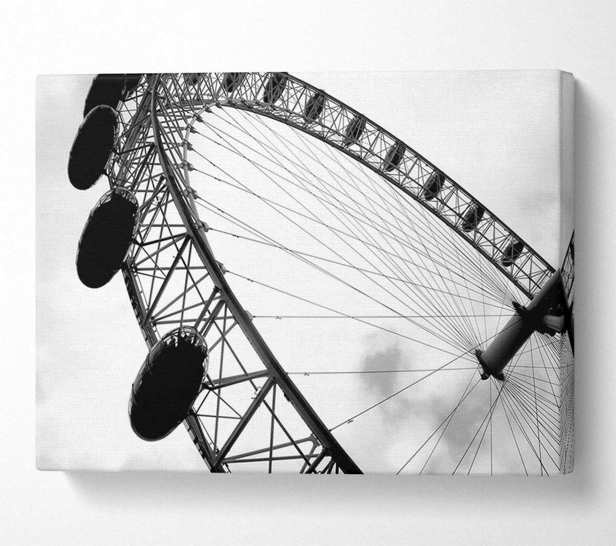 The London Eye Black And White Canvas Wall Art