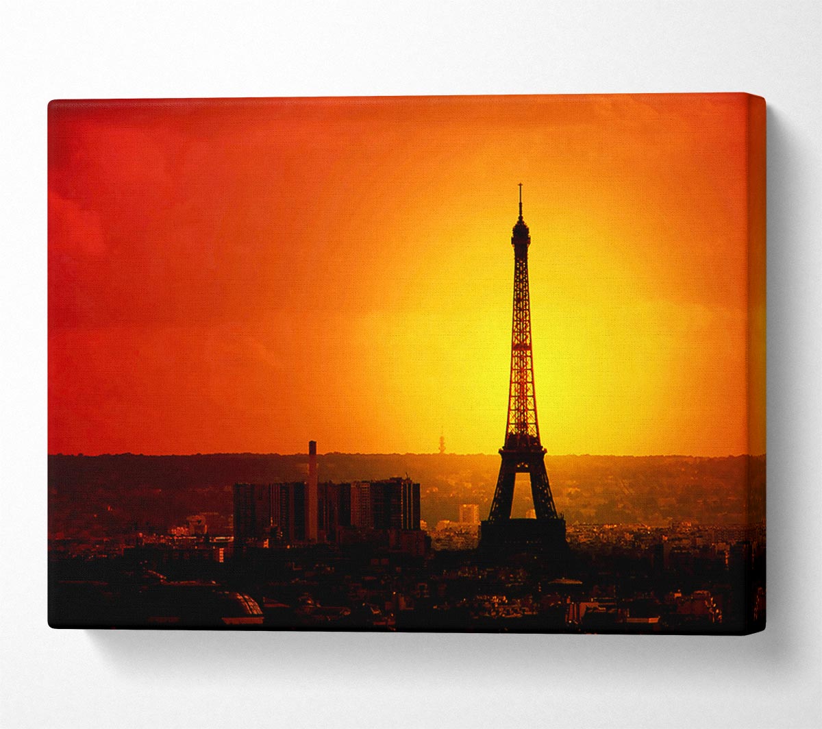 Eiffel Tower Sun Glow Canvas Wall Art