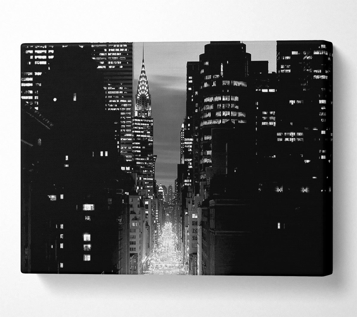 View Down 5Th Avenue New York B n W Canvas Wall Art