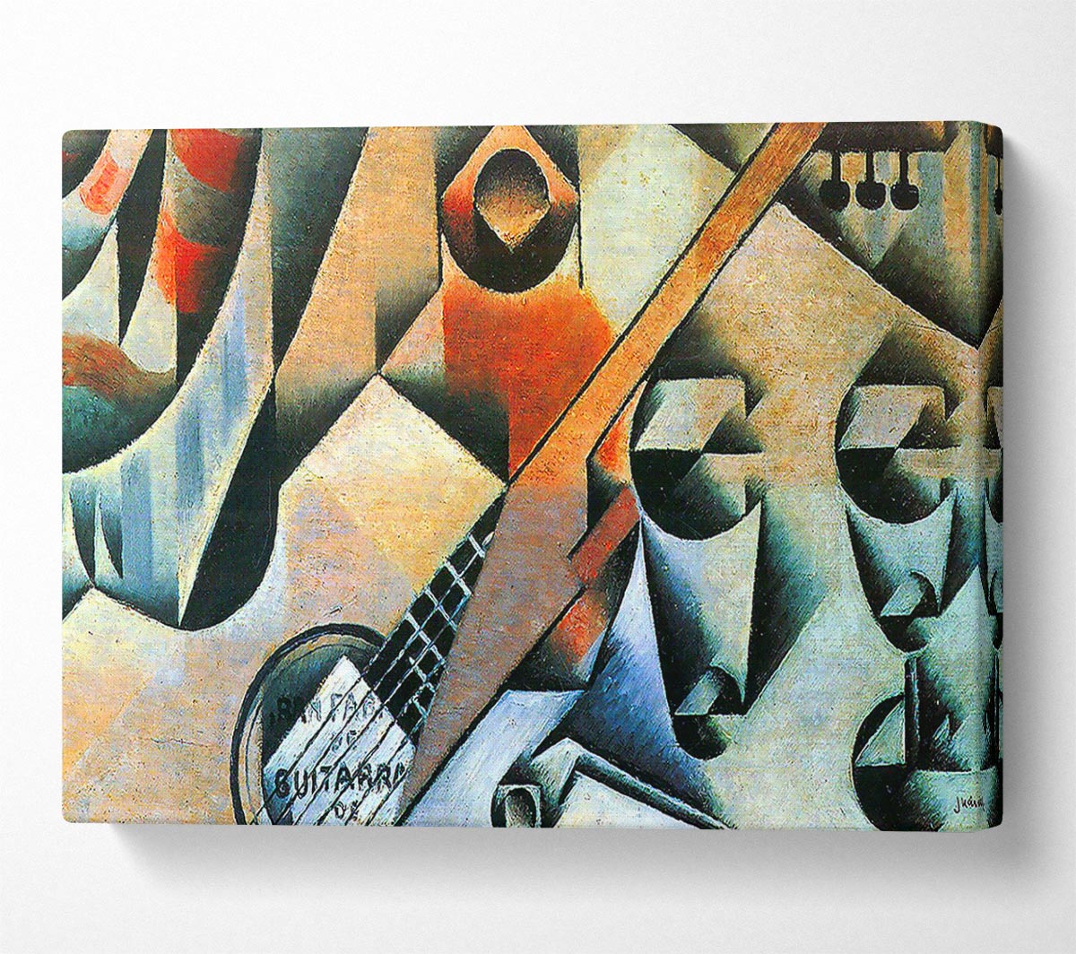 Juan Gris Banjo (Guitar) And Glasses Canvas Wall Art