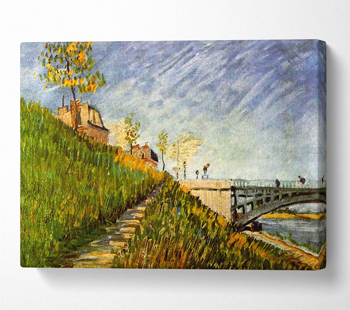Van Gogh Banks Of The Seine With Pont De Clichy Canvas Wall Art