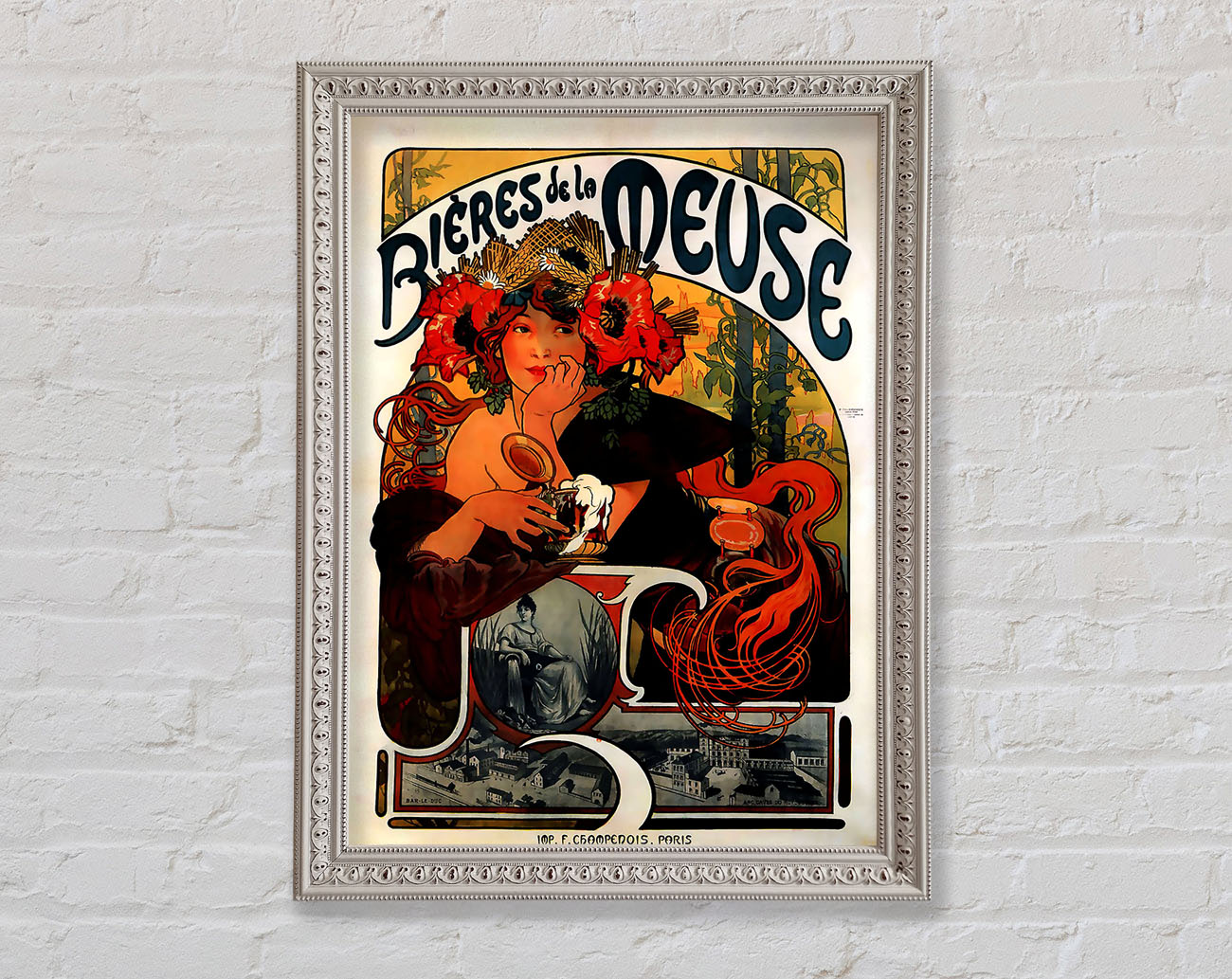 Alphonse Mucha Bieres De La Meuse Framed Wall Art
