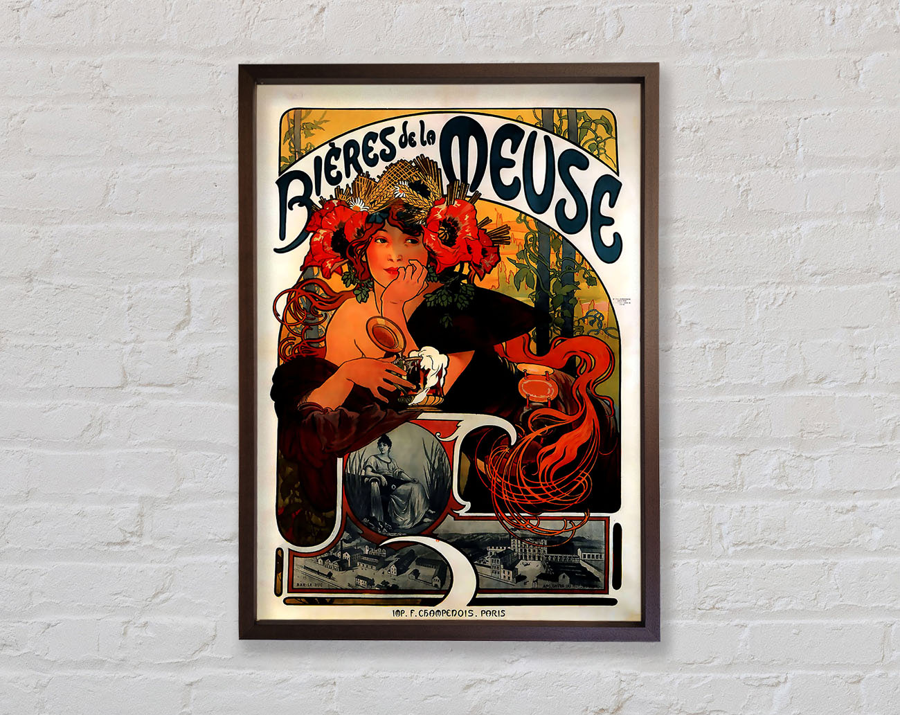 Alphonse Mucha Bieres De La Meuse Framed Wall Art