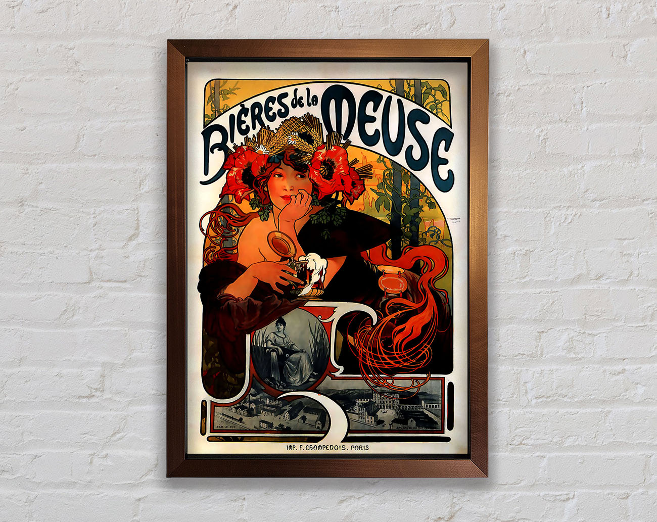 Alphonse Mucha Bieres De La Meuse Framed Wall Art