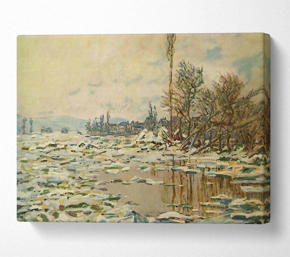 Monet Break Up Of Ice Canvas Wall Art
