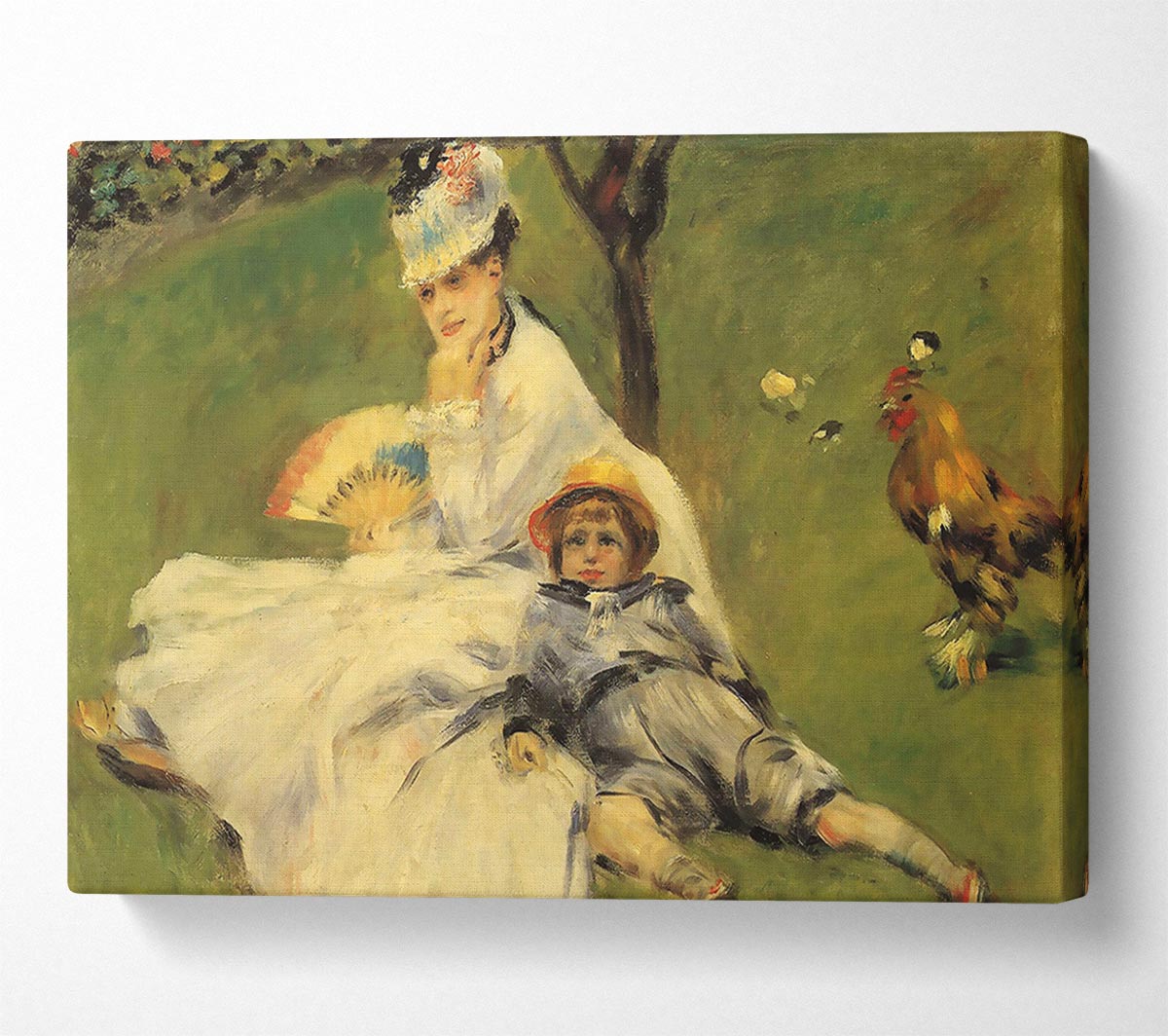 Renoir Camille Monet And Her Son Jean In The Garden Of Argenteuil Canvas Wall Art