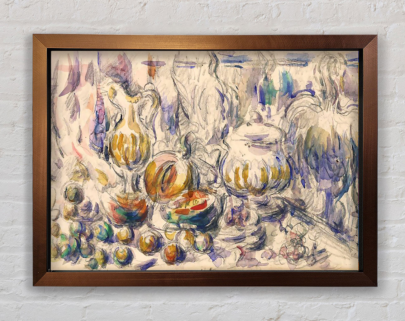 Cezanne Pot And Soup Tureen Framed Wall Art