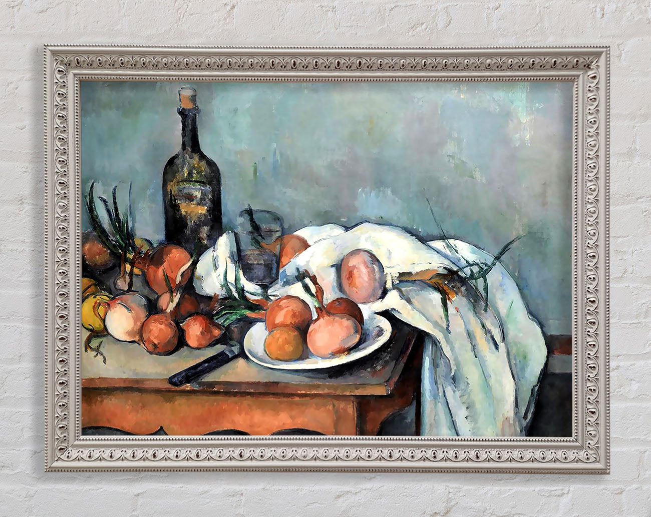 Cezanne Still Life With Onions Framed Wall Art