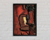 Anna Ancher Chair With A Plant In Front Of Red Wall Framed Wall Art