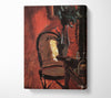 Anna Ancher Chair With A Plant In Front Of Red Wall Canvas Wall Art