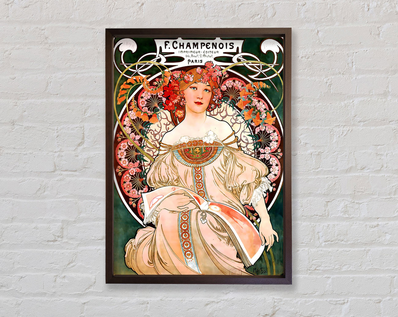 Alphonse Mucha Champenois Framed Wall Art