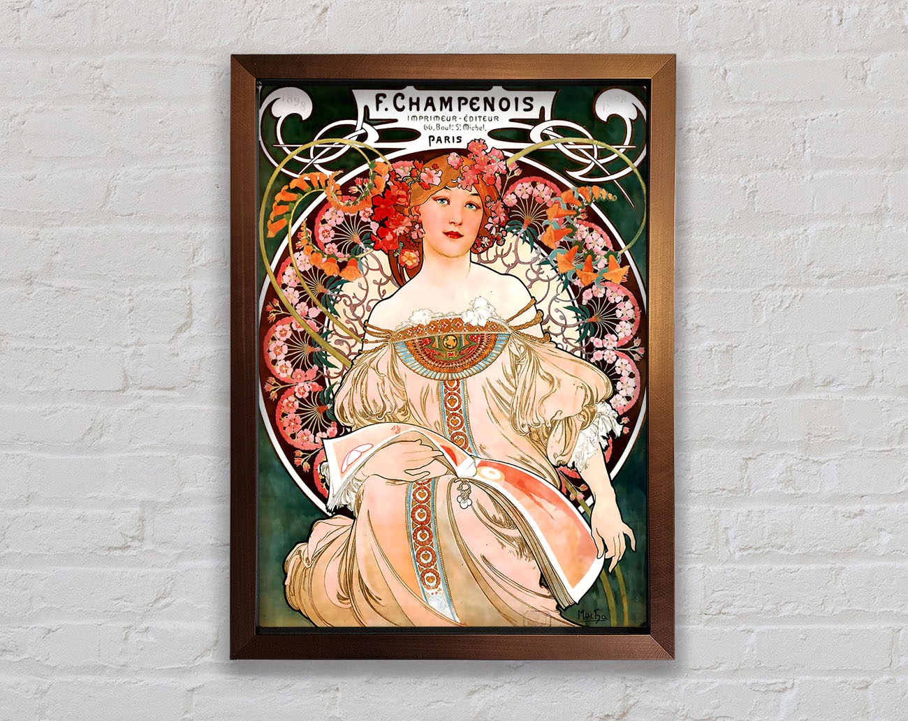 Alphonse Mucha Champenois Framed Wall Art
