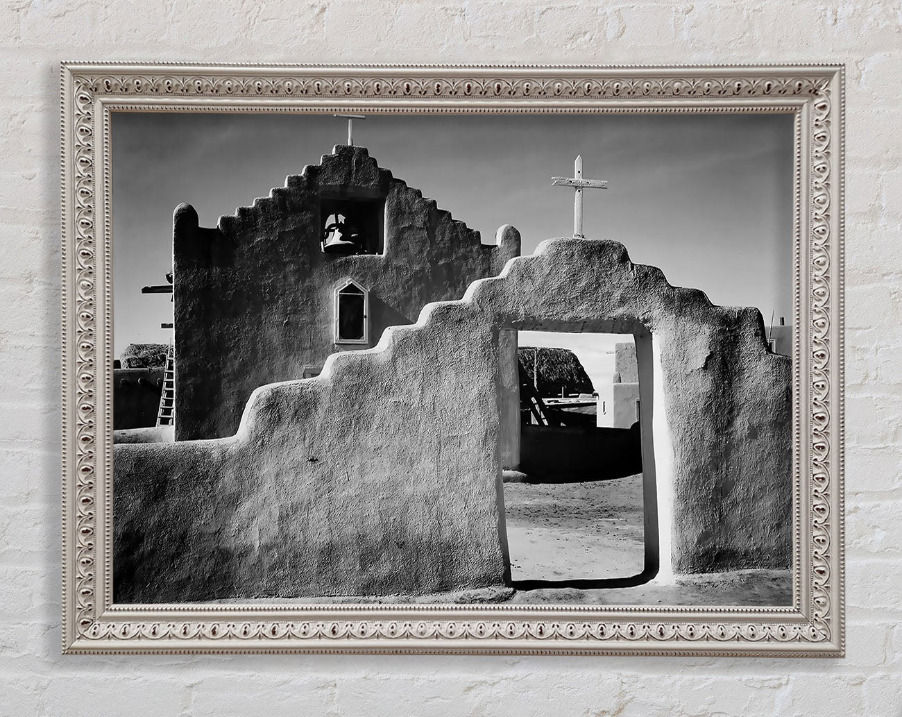 Ansel Adams Church In Taos Pueblo New Mexico 2 Framed Wall Art